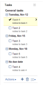 General Tasks in Google Task Manager