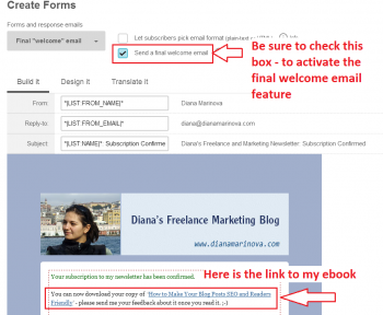 customizing the final welcome email - Mailchimp how to
