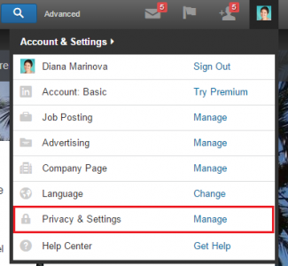 LinkedIn Profile - Privacy and Settings