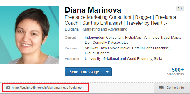 LinkedIn Profile - Vanity URL