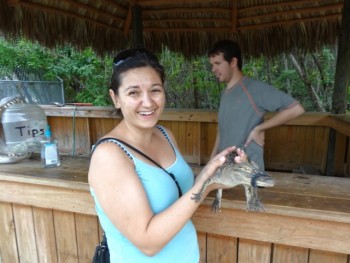 Diana and a baby gator in Florida