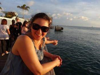 Diana waiting for the Key West sunset in Florida
