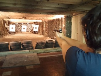 Diana at the shooting range