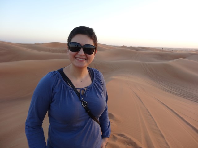 Diana in the desert in Dubai